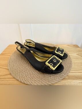 10/$25 • Rampage Wedge Slingback Peep‎ Toes
